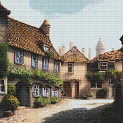 Village Street Cross Stitch Pattern