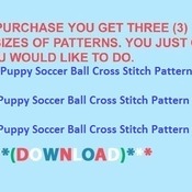 Puppy Soccer Ball Cross Stitch Pattern***L@@K***Buyers Can Download Your Pattern As Soon As They Complete The Purchase