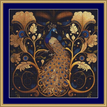 Decorative Peacock Cross Stitch Pattern