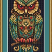 Elaborate Owl Cross Stitch Pattern