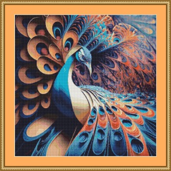 Elegant Peacock Cross Stitch Pattern