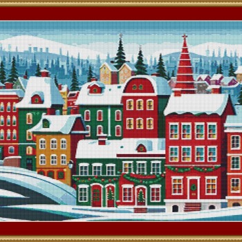 A Christmas Street Cross Stitch Pattern