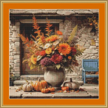 Autumn Flowers Cross Stitch Pattern