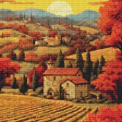 Autumn Landscape Cross Stitch Pattern