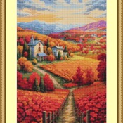 Autumn Vineyard Cross Stitch Pattern