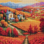 Autumn Vineyard Cross Stitch Pattern