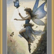 Blue Fairy Cross Stitch Pattern