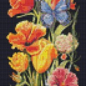 Butterflies And Flowers Cross Stitch Pattern