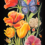 Butterflies And Flowers Cross Stitch Pattern