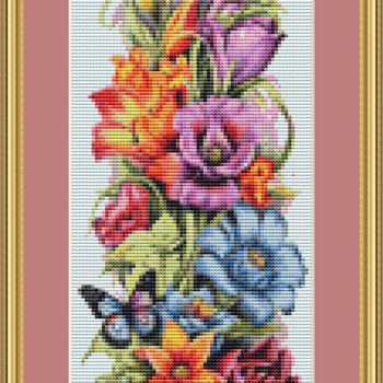 Butterflies And Flowers II Cross Stitch Pattern