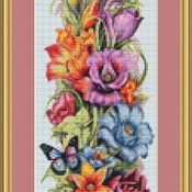 Butterflies And Flowers II Cross Stitch Pattern