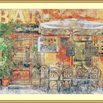 Cafe Bar Cross Stitch Pattern