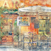 Cafe Bar Cross Stitch Pattern