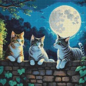 Cats In The Moonlight Cross Stitch Pattern