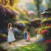 Children In The Garden Cross Stitch Pattern