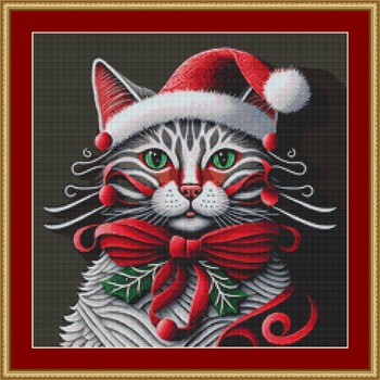 Christmas Cat Cross Stitch Pattern