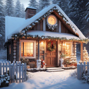 Christmas Cottage I Cross Stitch Pattern