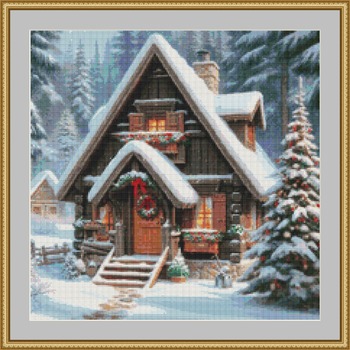 Christmas Cottage II Cross Stitch Pattern