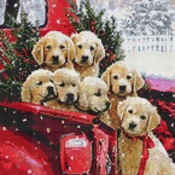 Christmas Puppies Cross Stitch Pattern