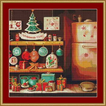 Christmas Shelves Cross Stitch Pattern