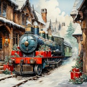 Christmas Train Cross Stitch Pattern