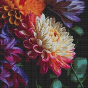 Chrysanthemums I Cross Stitch Pattern