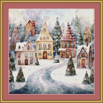 Coloured Roofs Cross Stitch Pattern