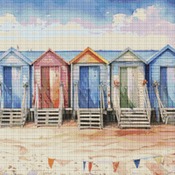 Colourful Beach Huts Cross Stitch Pattern