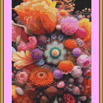 Colourful Flowers Cross Stitch Pattern