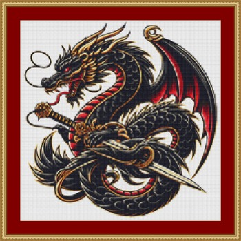 Dragon Power Cross Stitch Pattern