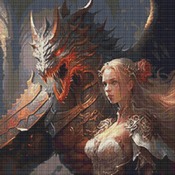 Dragon Princess Cross Stitch Pattern