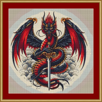 Dragon Sword Cross Stitch Pattern