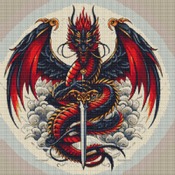 Dragon Sword Cross Stitch Pattern