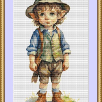 Elf Boy 3 Cross Stitch Pattern