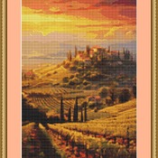 Evening Landscape Cross Stitch Pattern