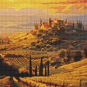 Evening Landscape Cross Stitch Pattern