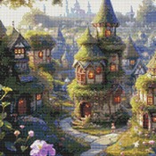 Fairytale Village Cross Stitch Pattern