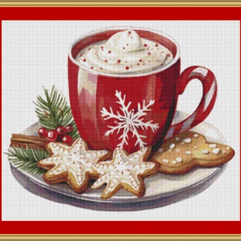 Festive Cocoa Cross Stitch Pattern