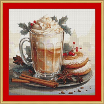 Festive Coffee Cross Stitch Pattern