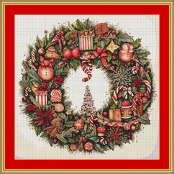 Festive Wreath Cross Stitch Pattern