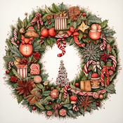 Festive Wreath Cross Stitch Pattern