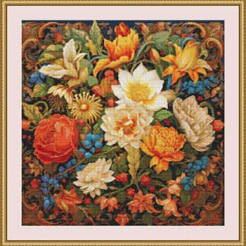 Floral Background Cross Stitch Pattern