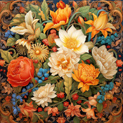 Floral Background Cross Stitch Pattern