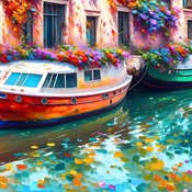 Flower Boats Cross Stitch Pattern