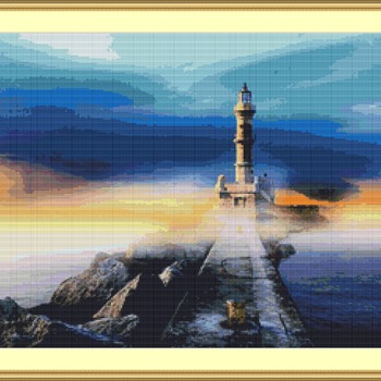 Fog Around The Lighthouse Cross Stitch Pattern