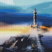 Fog Around The Lighthouse Cross Stitch Pattern