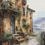 Front Of A Villa Cross Stitch Pattern