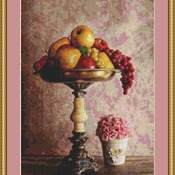 Fruit And Flowers Cross Stitch Pattern