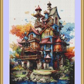 Funky House Cross Stitch Pattern