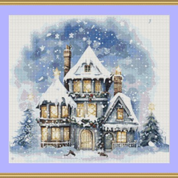 Gabled House Cross Stitch Pattern